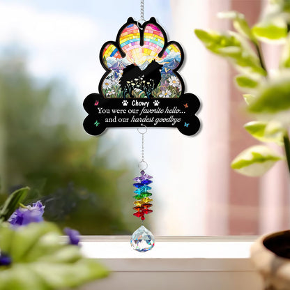 Hardest Goodbye - Pet Memorial Gift - Ornament Hanging Piece With Crystal Charm