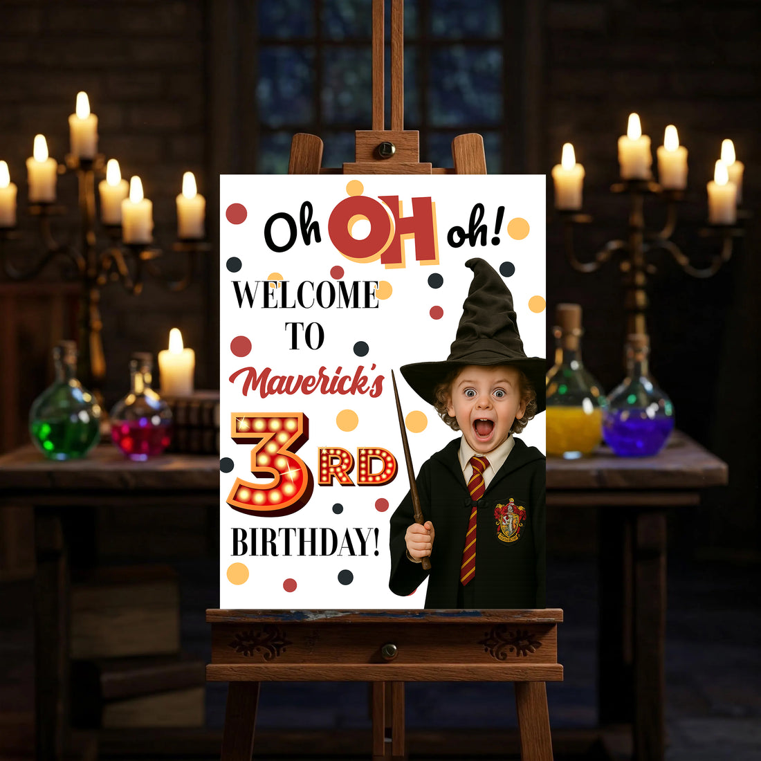 Birthday Party Sign With Photo - Custom Name & Photo Law Sign - Birthday Party Welcome Sign