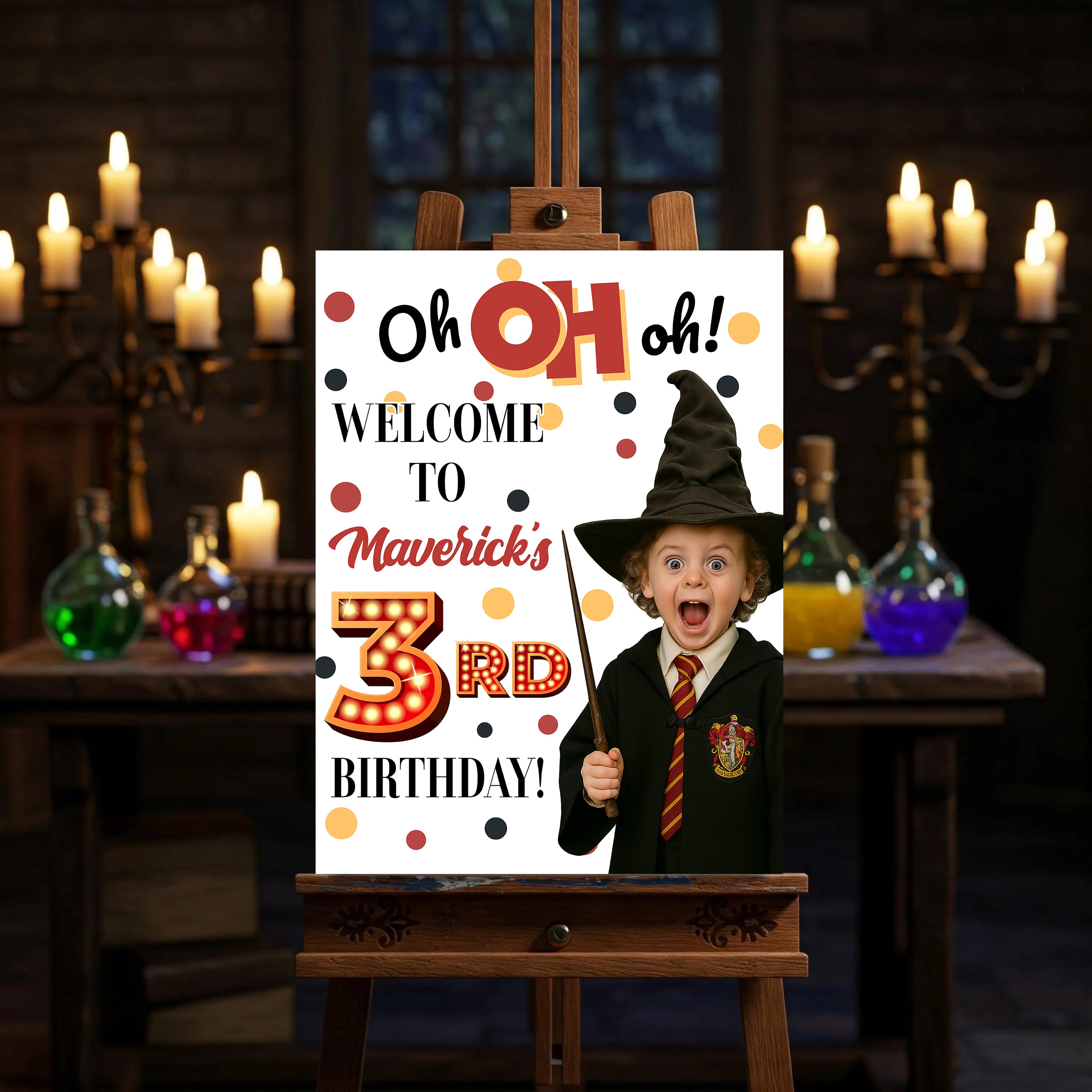 Birthday Party Sign With Photo - Custom Name & Photo Law Sign - Birthday Party Welcome Sign