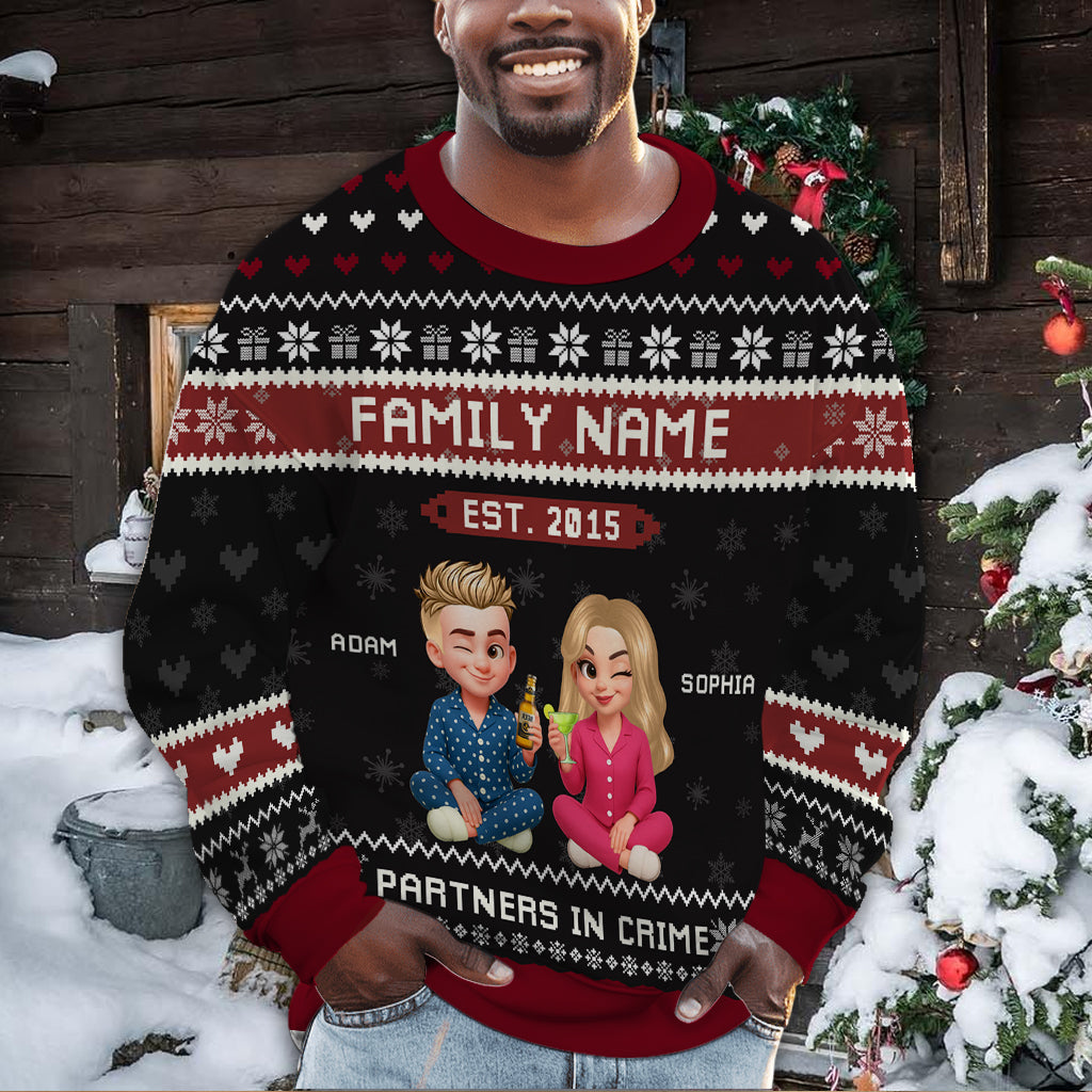 Custom Name and Appearance Unisex Ugly Christmas Sweatshirt - All-Over-Print Sweatshirt