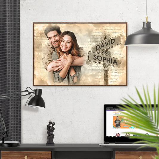 Personalized Custom Photo Horizontal Canvas - Gift For Husband Wife, Anniversary - Family Decor