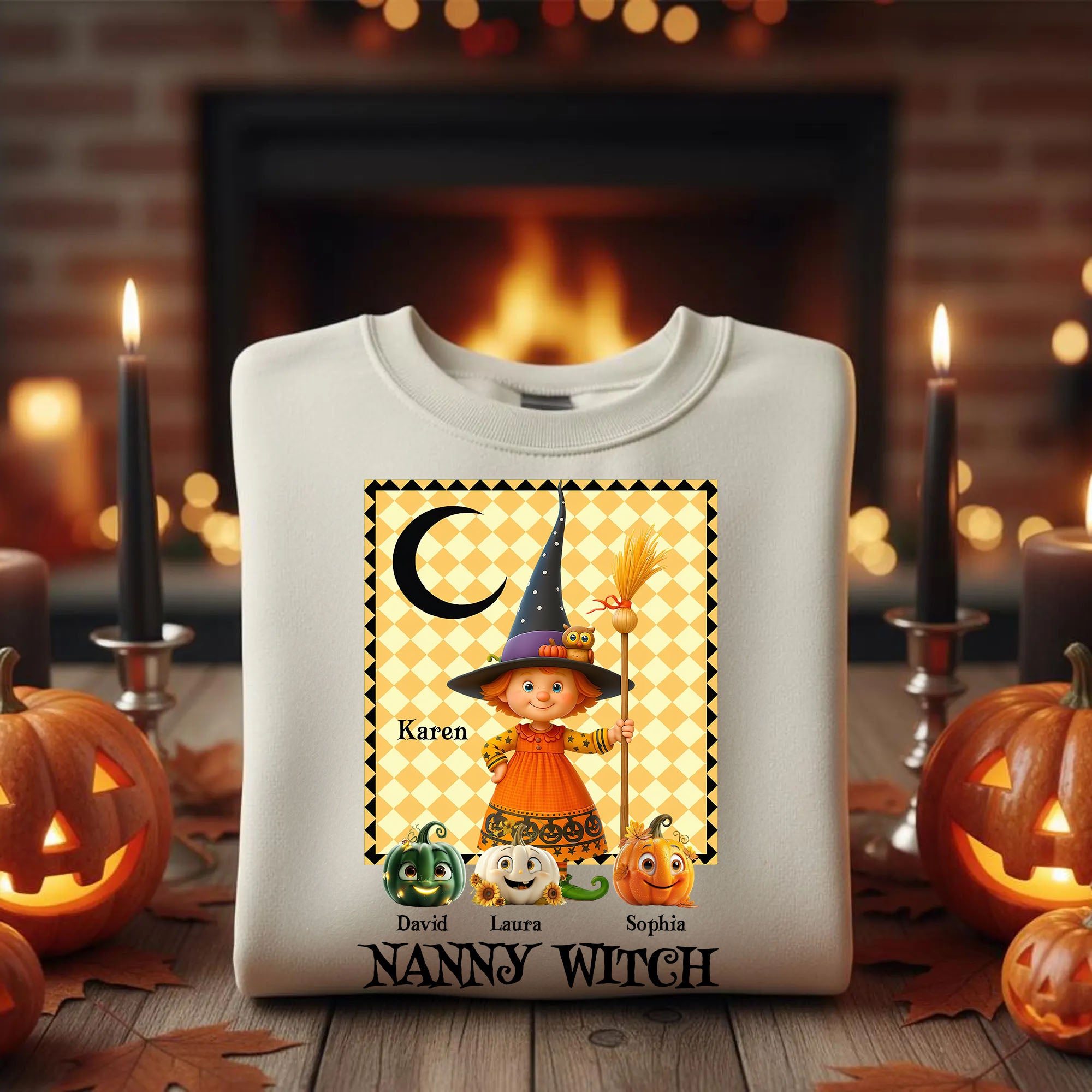 Grandma Witch - Custom Name Shirt - Personalized Halloween T-shirt - Halloween Shirt for Grandma