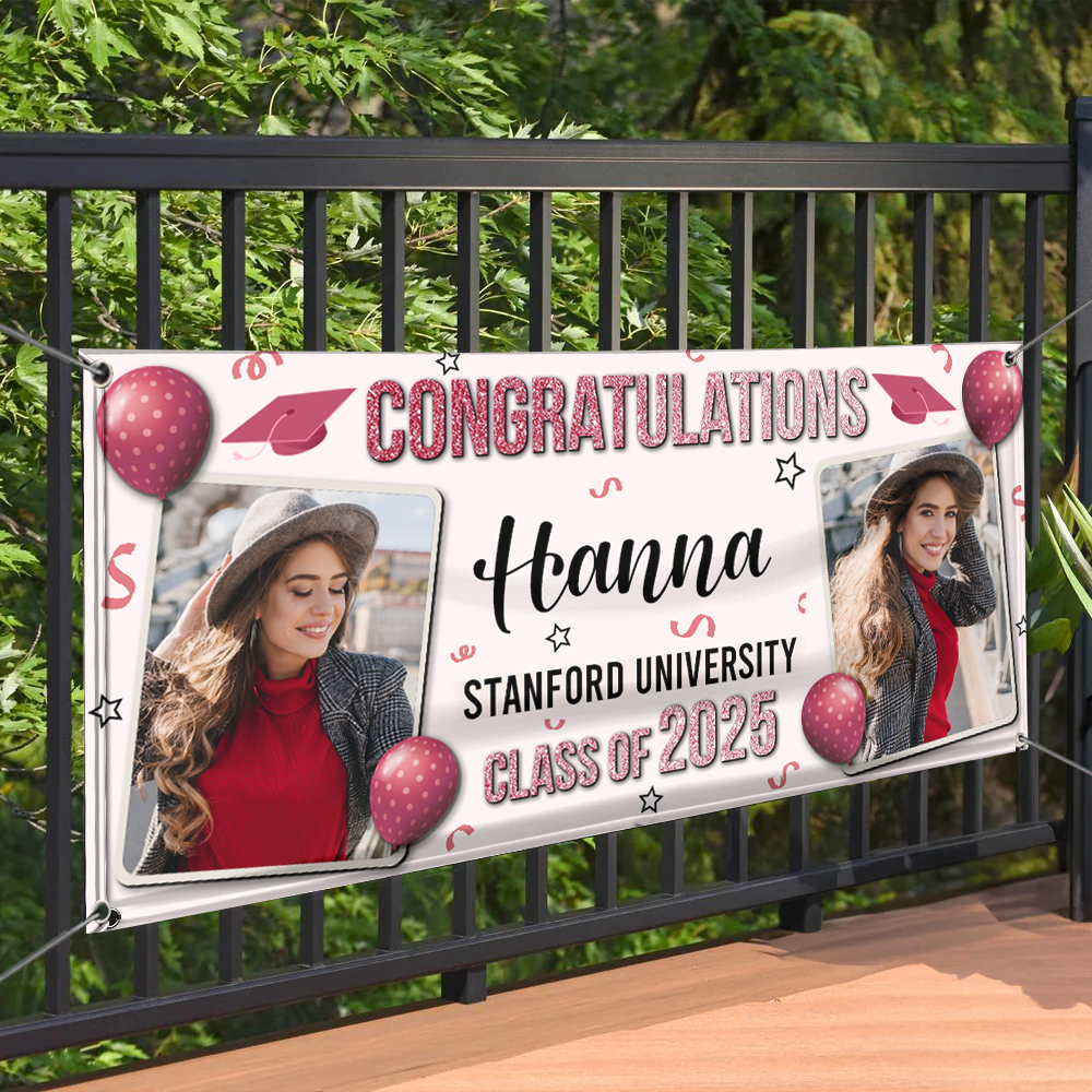 Personalized Graduation Banner, Graduation Party Decorations, Congratulations Photo Banner,  Class of 2025