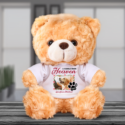 A Cuddle From Heaven - Memorial Gift - Custom Name and Photo Teddy Bear