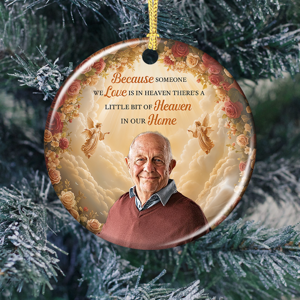 Custom Photo - Memorial Gift - Personalized Ceramic Ornament