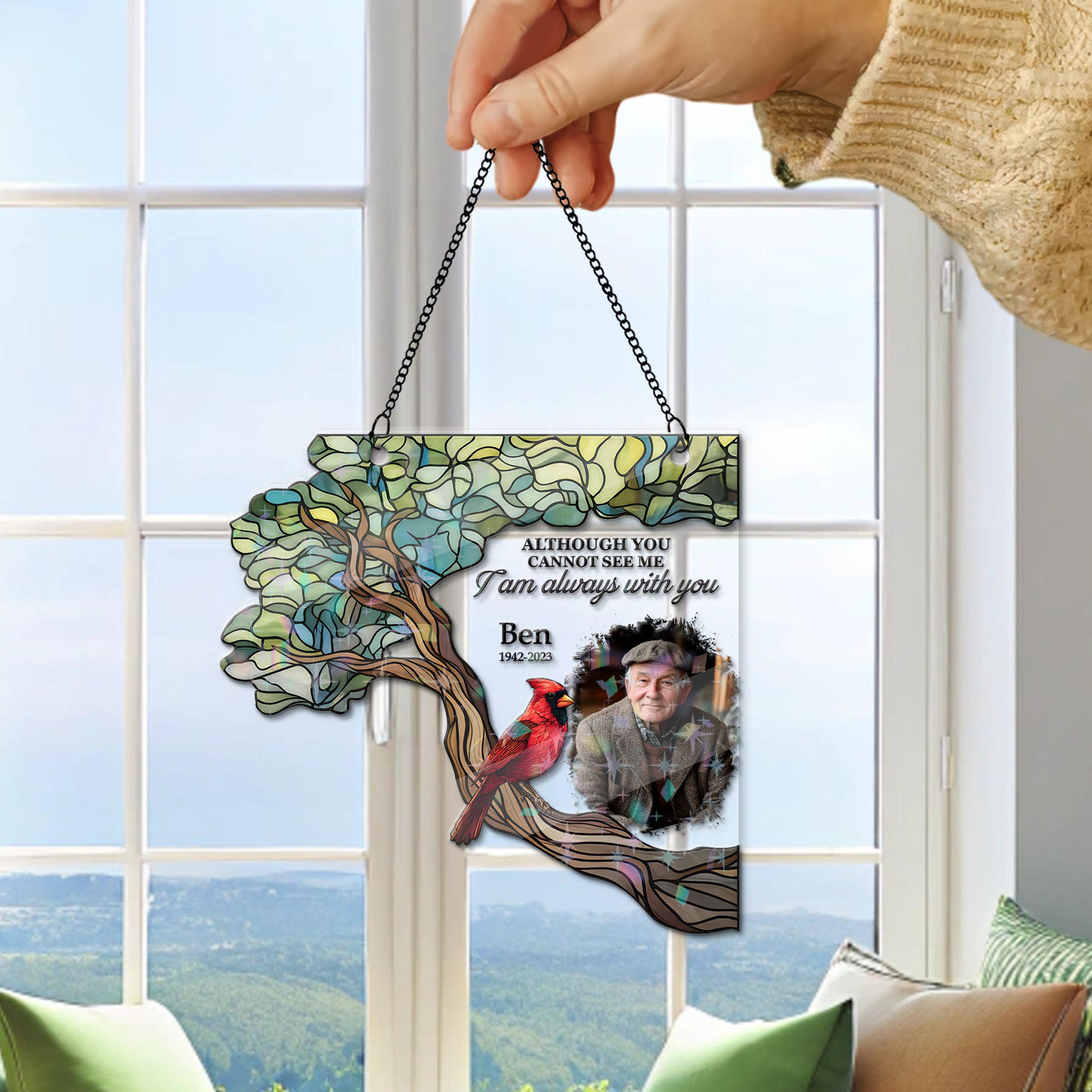 I'm Always With You - Custom Name and Photo Hologram Ornament - Memorial Gift