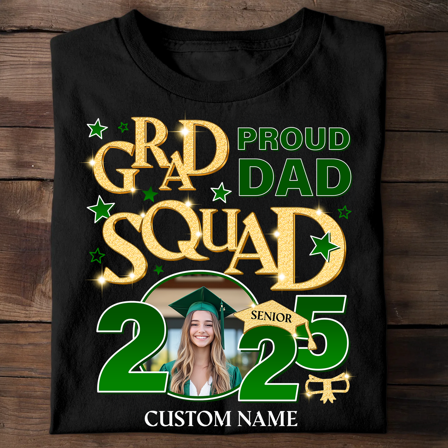 Proud Family Grad Squad Senior 2025 T-Shirt Custom Graduation Shirt Upload Photo T-shirt, Personalized Graduation T-shirt, Graduation Gift