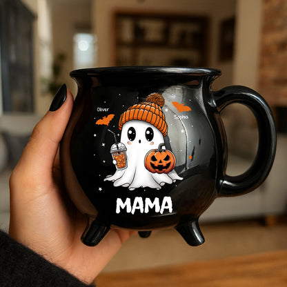 Grandma Boo Crew Halloween - Personalized Ceramic Cauldron Coffee Mug