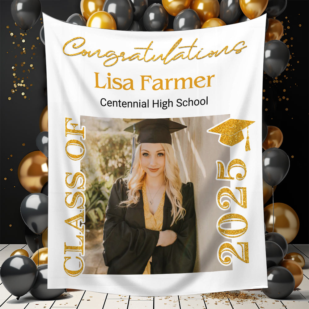 Class of 2025 Custom Graduation Party Backdrop, Personalized Congrats Grad School Color Backdrop, High School Graduation, College Grad Gift