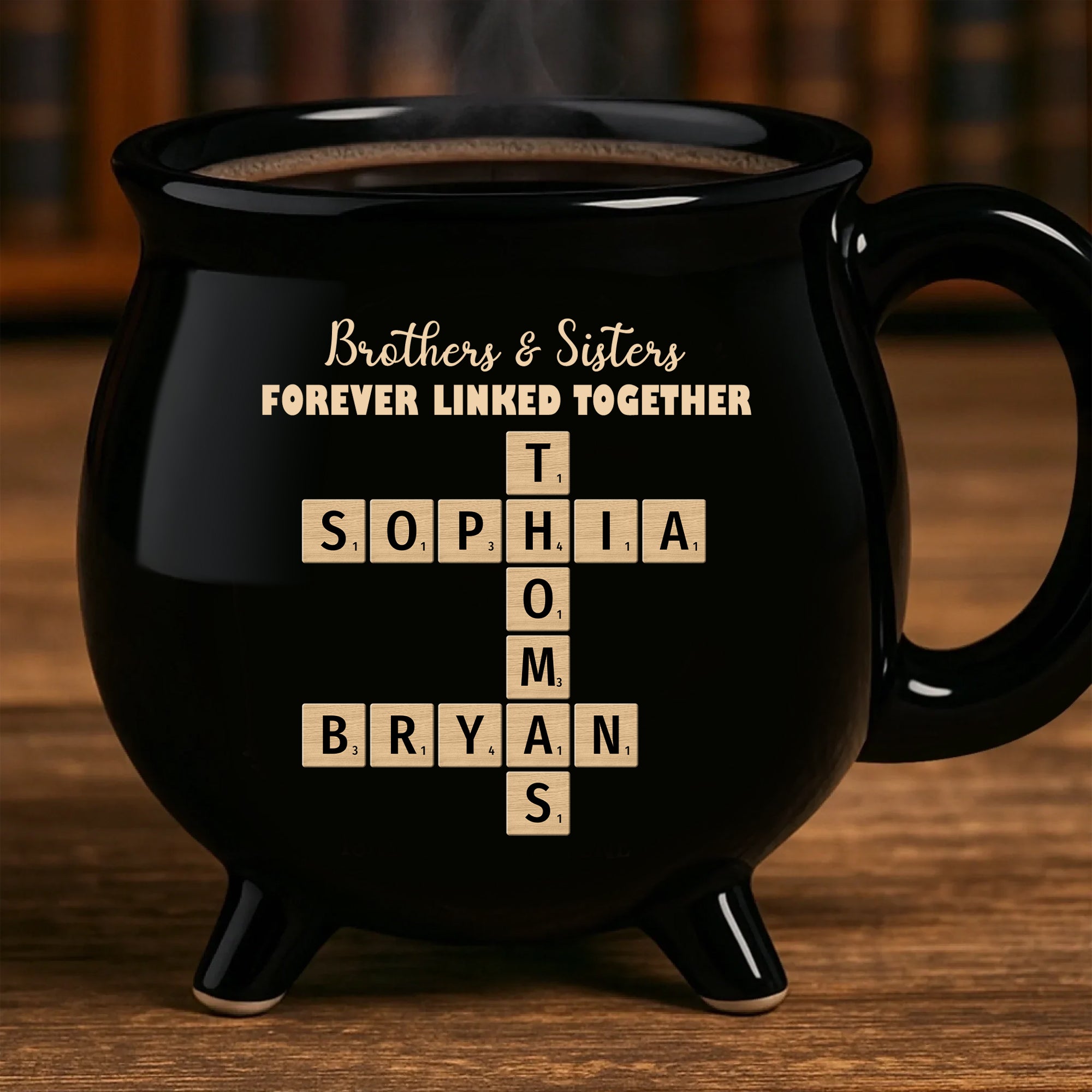 Family Love Words - Personalized Ceramic Cauldron Coffee Mug - Family Gift