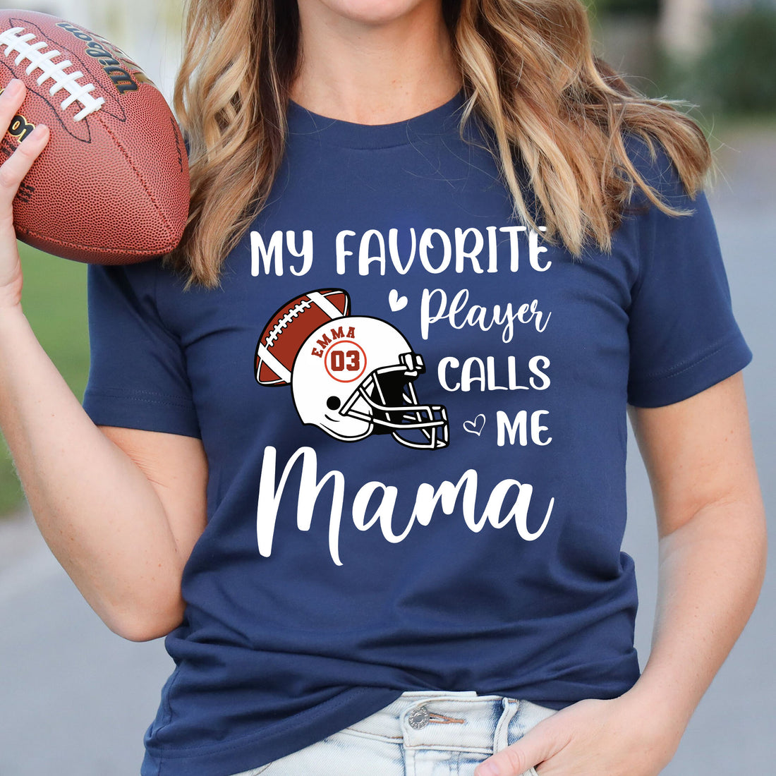 Football Grandma Mama Shirt - Personalized Shirt Custom T-shirt - Gift for Family