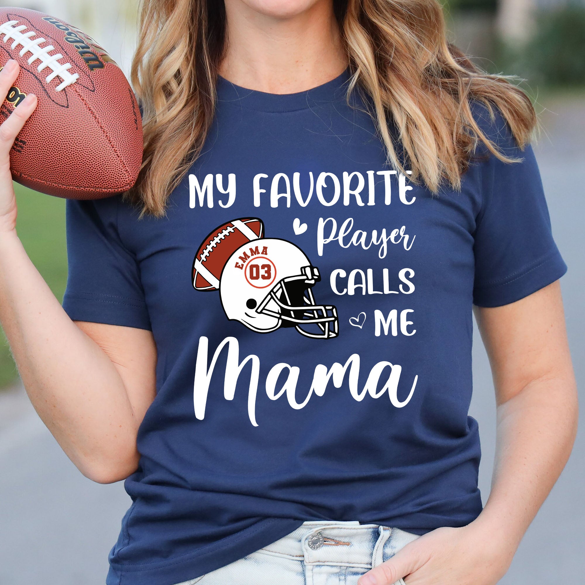 Football Grandma Mama Shirt - Personalized Shirt Custom T-shirt - Gift for Family