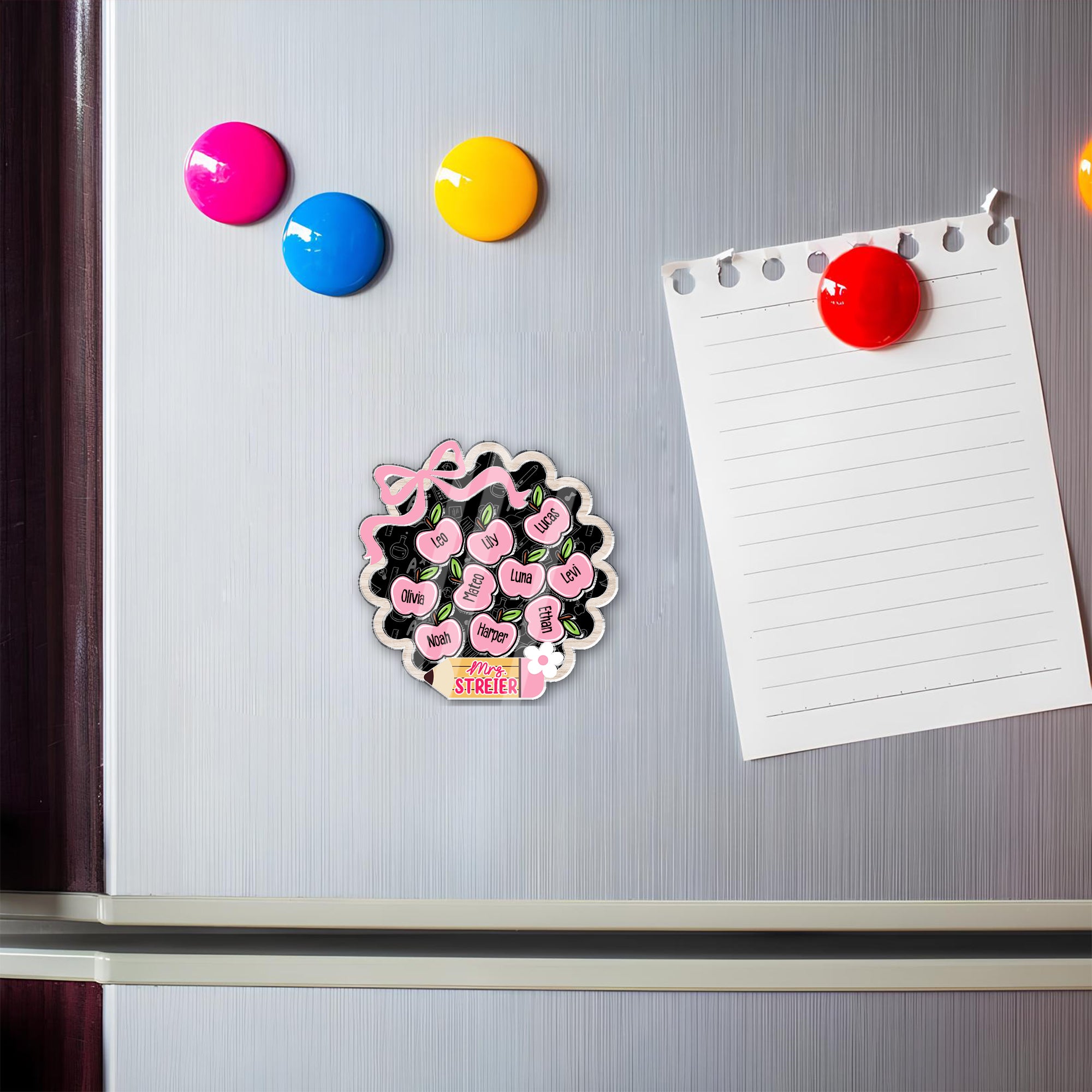 Personalized Teacher Shaker Magnet - Custom Name Gift for Teachers