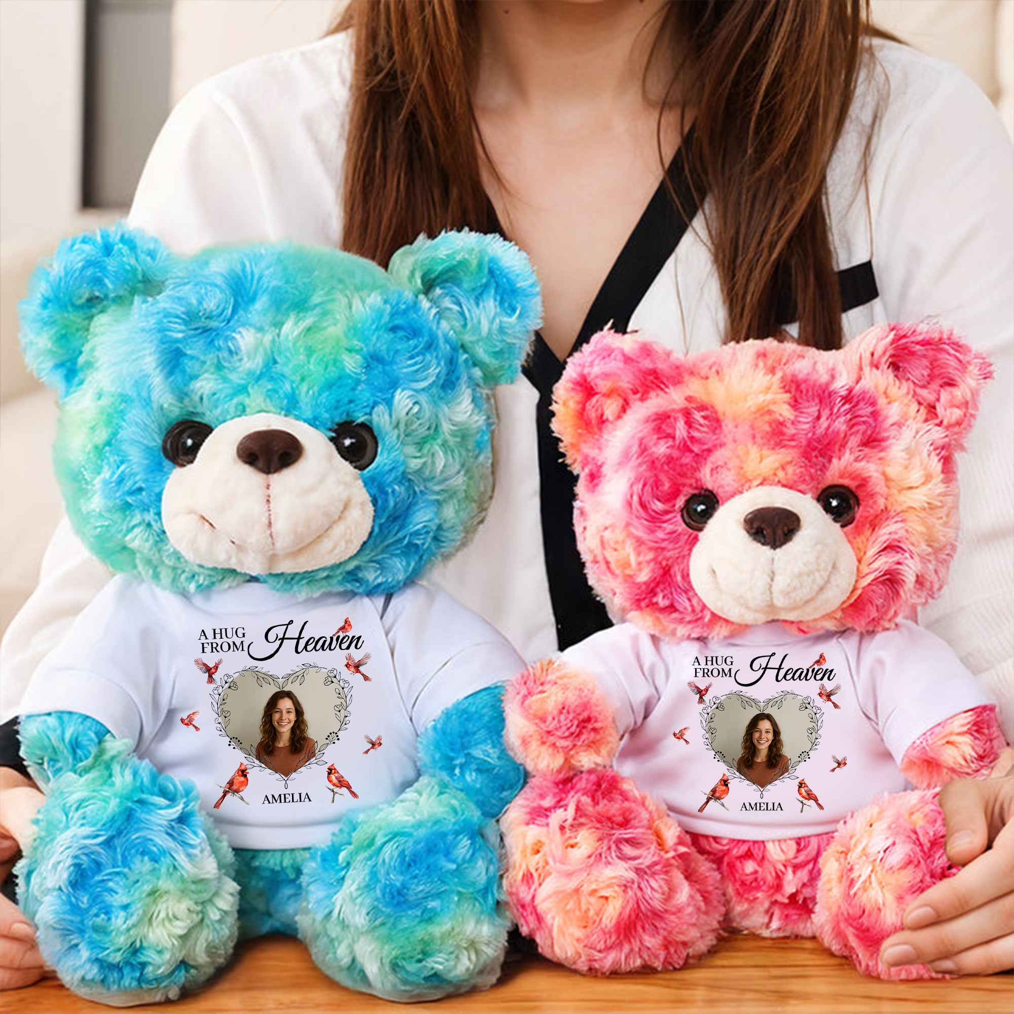 Memorial Teddy Bear Photos - When You Miss Me - Custom Name and Photo Teddy Bear