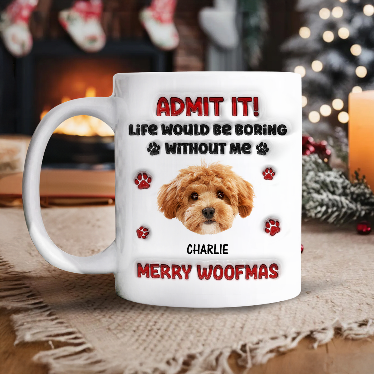 Merry Woofmas - Pet Lover Gift - Personalized Custom Mug