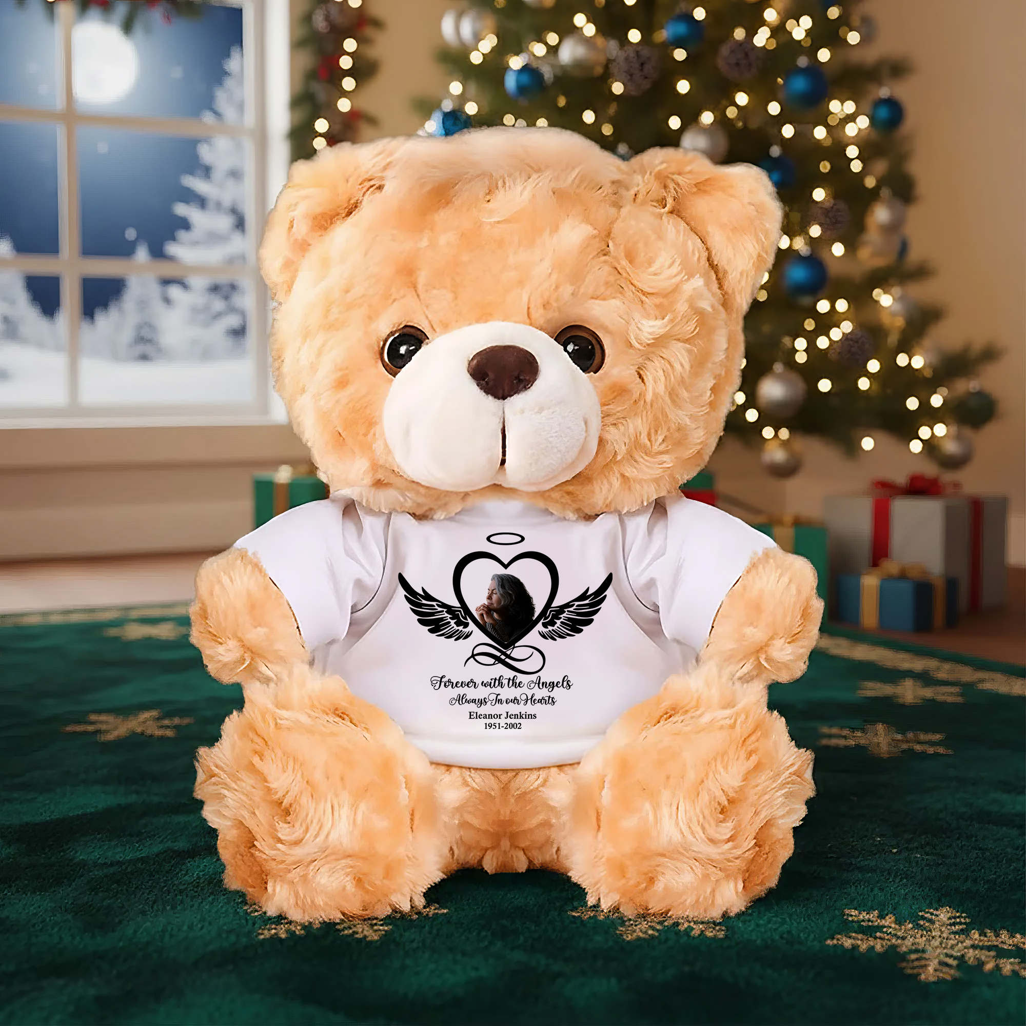 Until We Meet Again - Personalized Memorial Bear Plush - Custom Name and Photo Teddy Bear