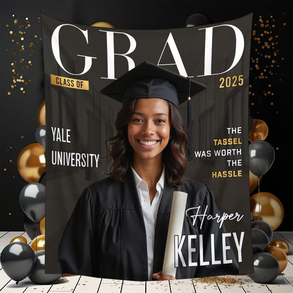 Personalized Grad Class Of 2025 Backdrop, Custom Graduation Party Decorations