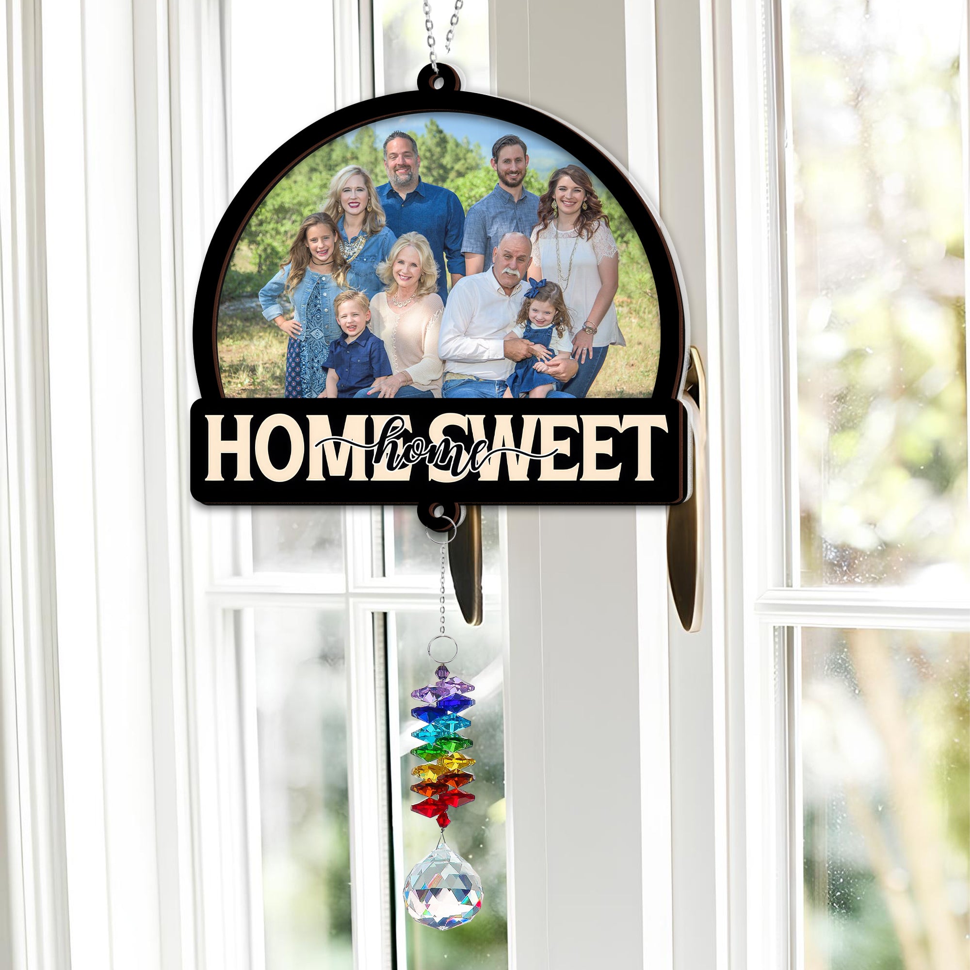 Home Sweet Home - Ornament Hanging Piece With Crystal Charm - Family Gift