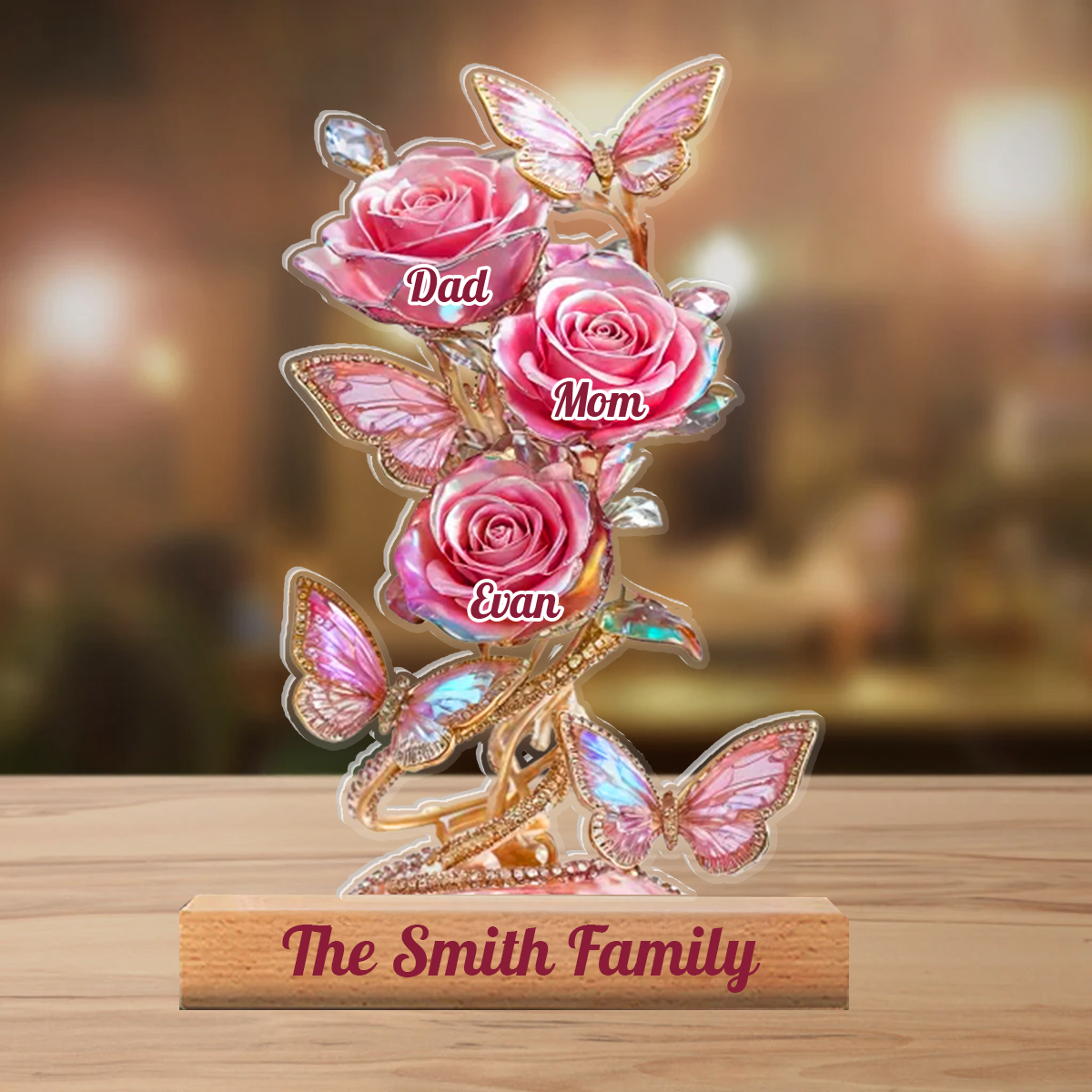 Our Family Flowers - Personalized Custom Acrylic 3D Led Light