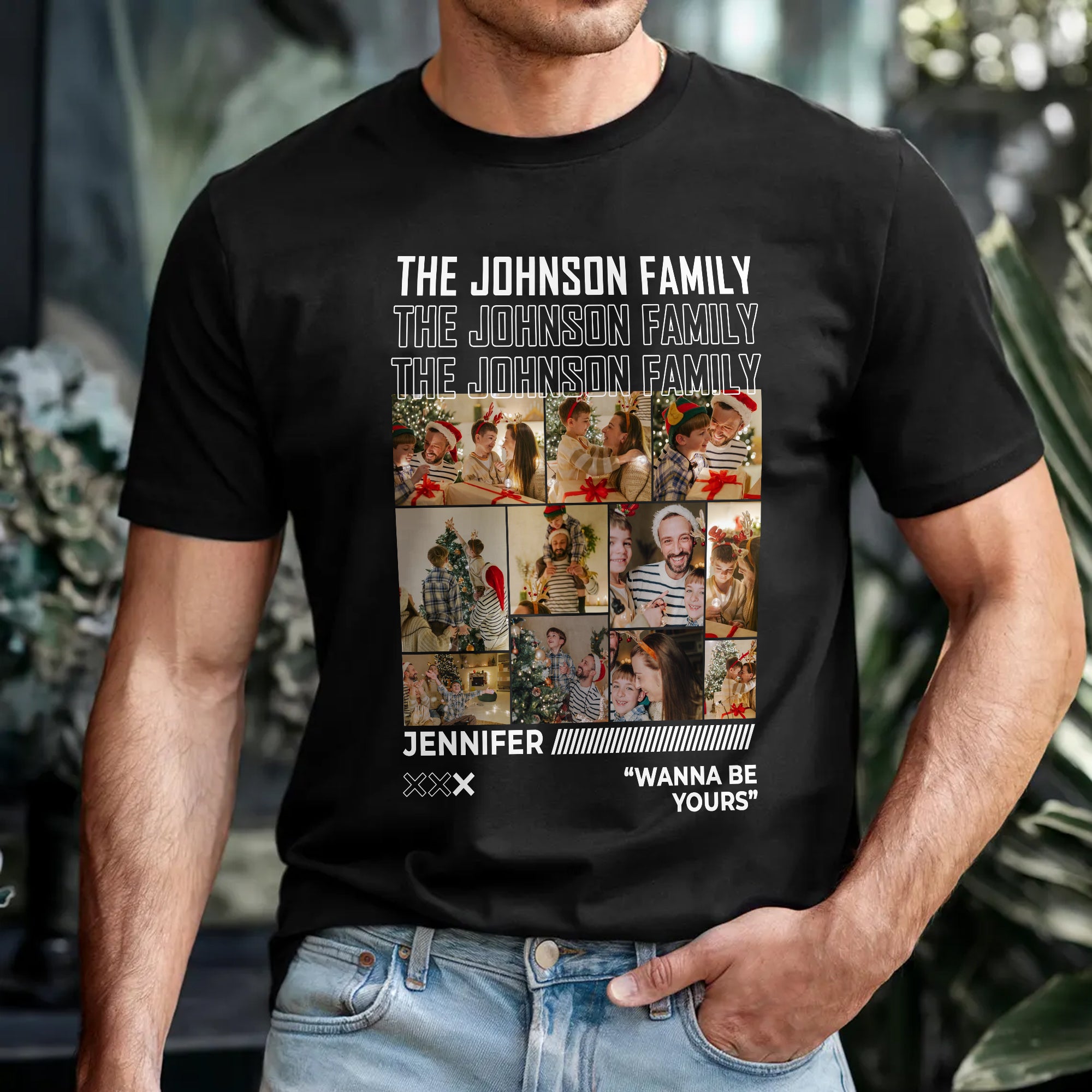 Custom Family Name and Photo Shirt - Personalized Shirt Custom T-shirt - Christmas Gift