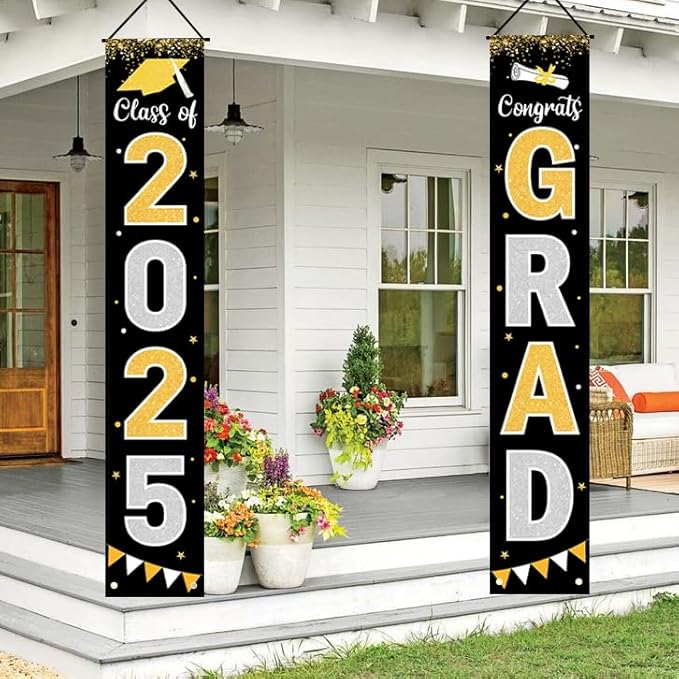 2025 Grad Congratulations Front Door Hanging Banner