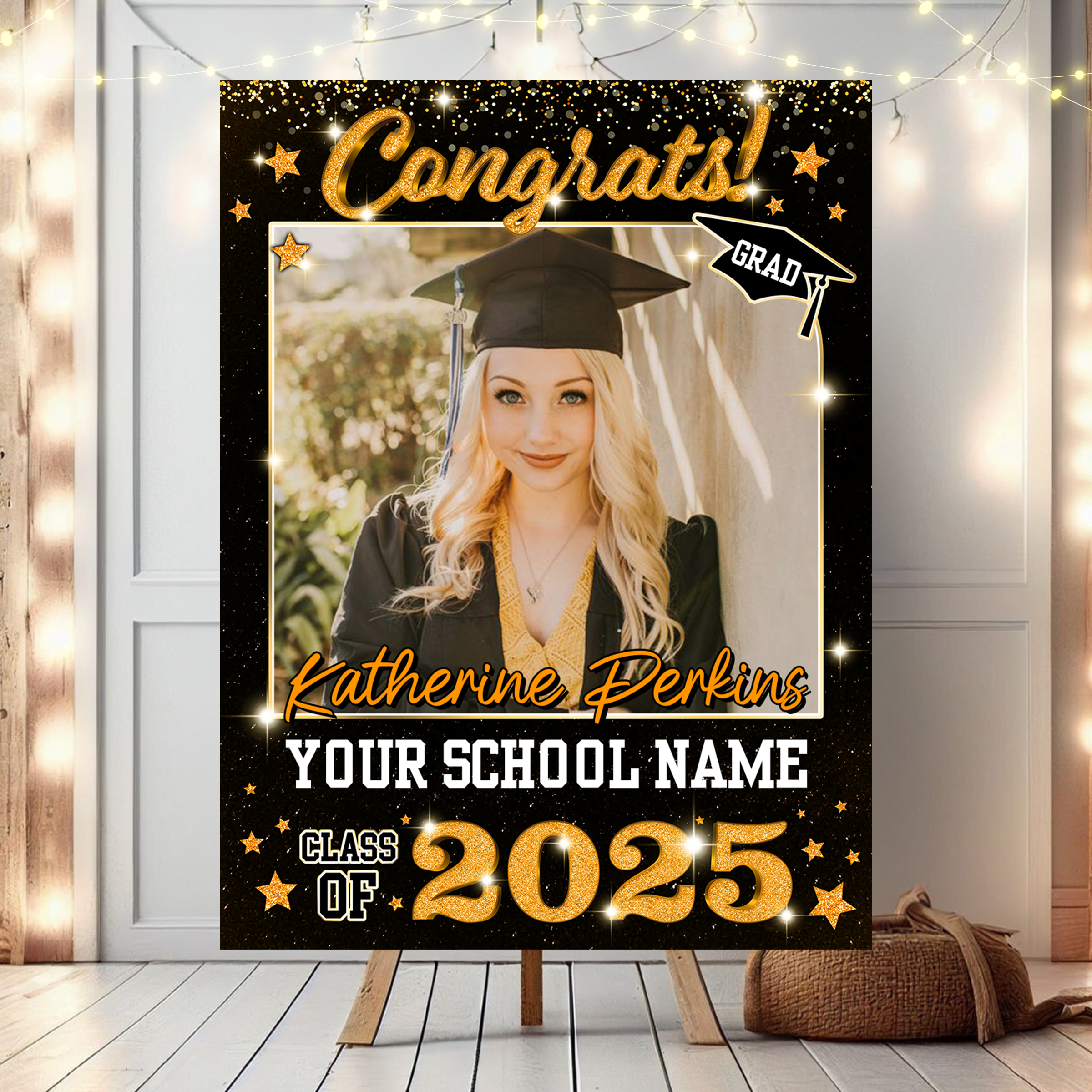 Congrats Class Of 2025 Welcome Sign Personalized Photo Welcome Sign, Graduation Decor