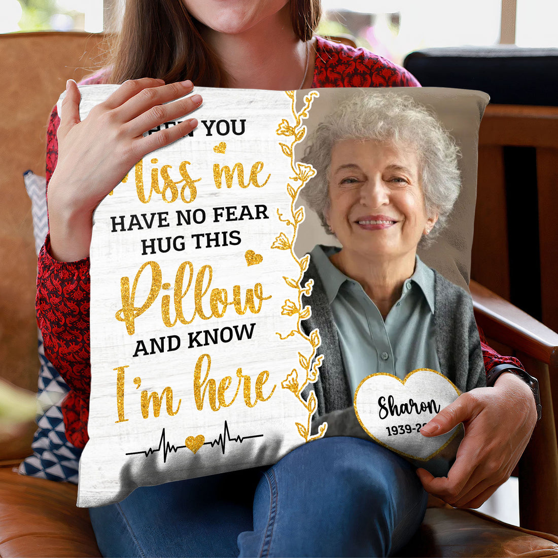 Custom Name and Photo Pillow - Memorial Personalized Custom Pillow - Sympathy Gift