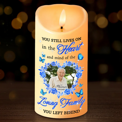 Custom Name and Photo Memorial Gift - Personalizes Memorial Photo LED Candle