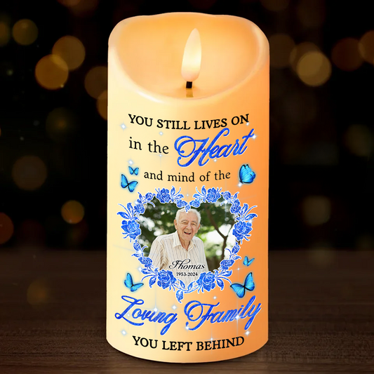 Custom Name and Photo Memorial Gift - Personalizes Memorial Photo LED Candle