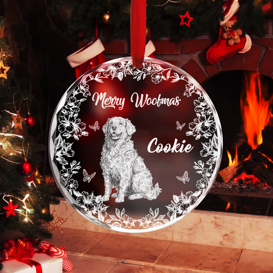 Merry Woofmas - Personalized Custom Glass Ornament