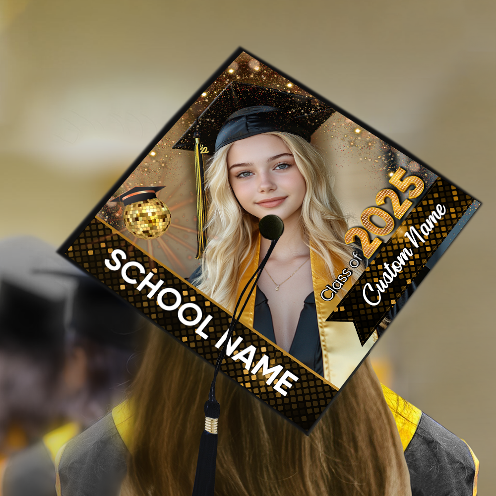 Class Of 2025 Graduation Cap Topper, Personalized Photo Graduation Cap Topper