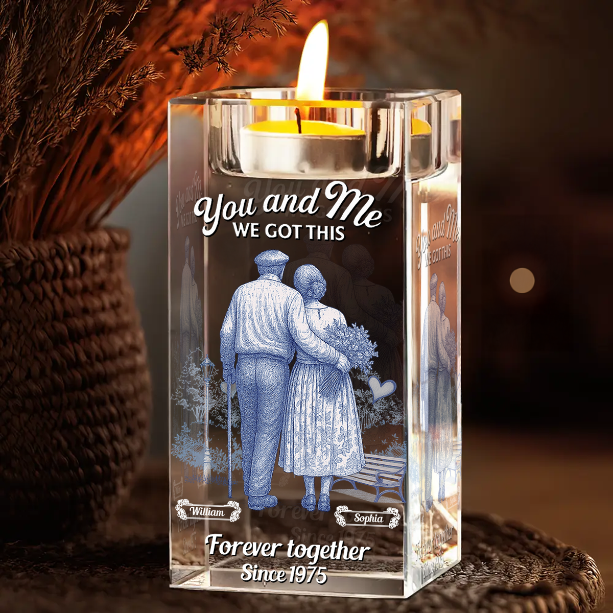 We Got This - Personalized Crystal Candle Holder - Couple Gift