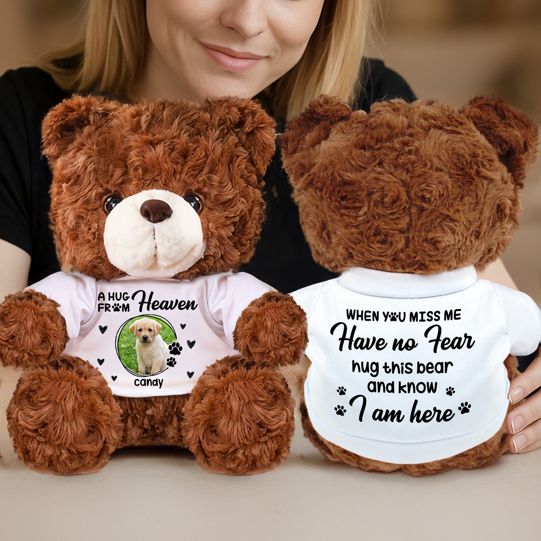 A Hug From Heaven - Personalized Pet Memorial Bear Plush - Pet Memorial Gift