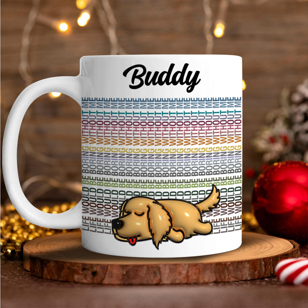 Custom Name and Dog 3D Art - Pet Lover Gift - Personalized Custom Mug
