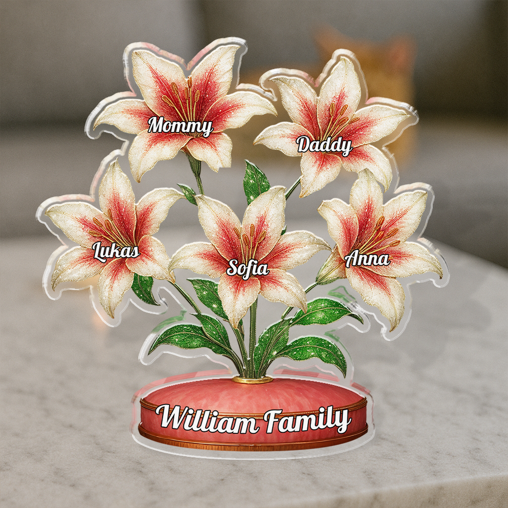 Flower Name - Custom Name Acrylic Block - Custom Acrylic Block Plaque