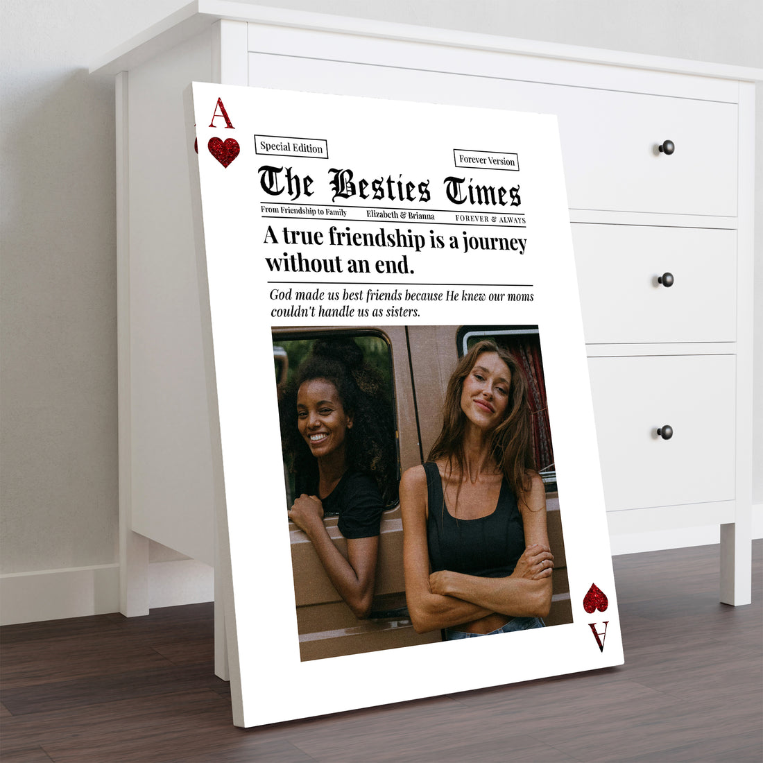 The Bestie Times - Custom Photo - Canvas Sign - Bestie Gift