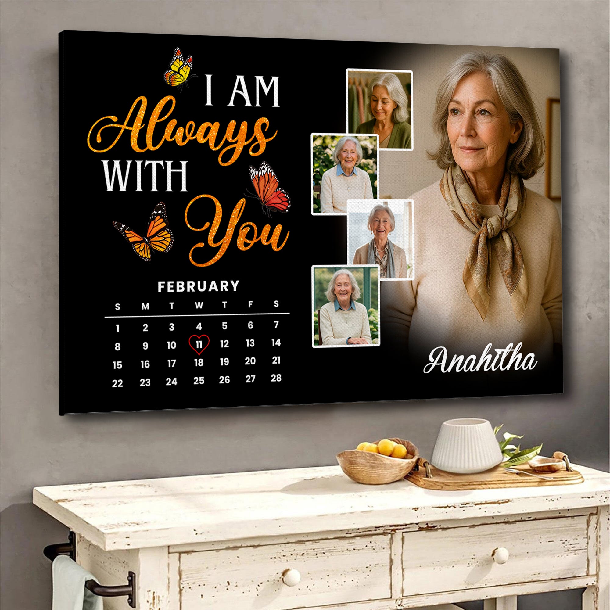 I Am Always With You - Custom Name and Photo - Canvas Sign - Sympathy Gift