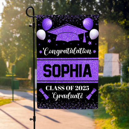 Personalized Graduation Garden Flag Name, Class of 2025 Decorations, Outdoor Graduation Decoration 2025