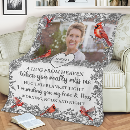 Custom Name and Photo Memorial Blanket - Sympathy Gift - Personalized Custom Memorial Blanket