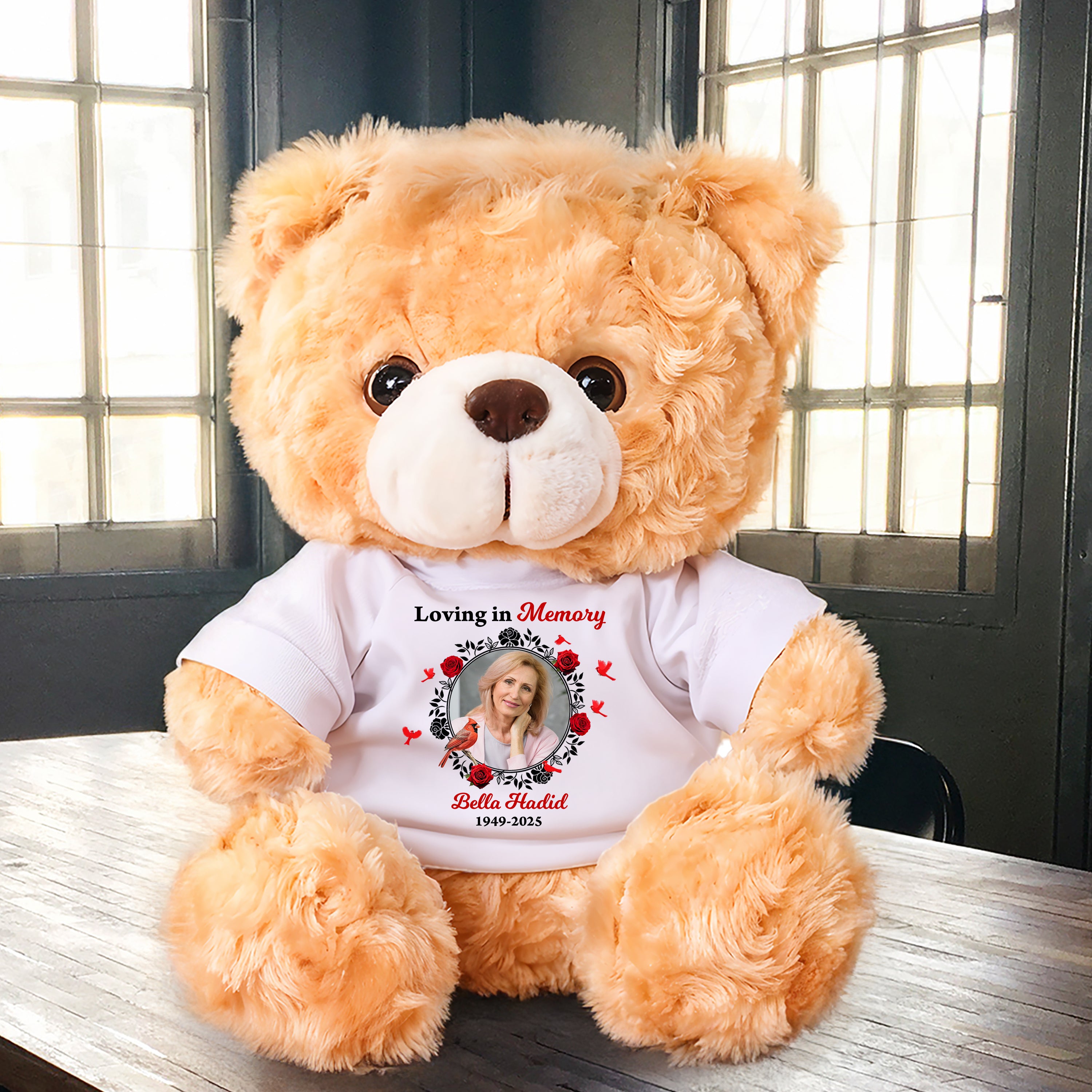 Loving In Memory - Personalized Memorial Bear Plush - Memorial Gift