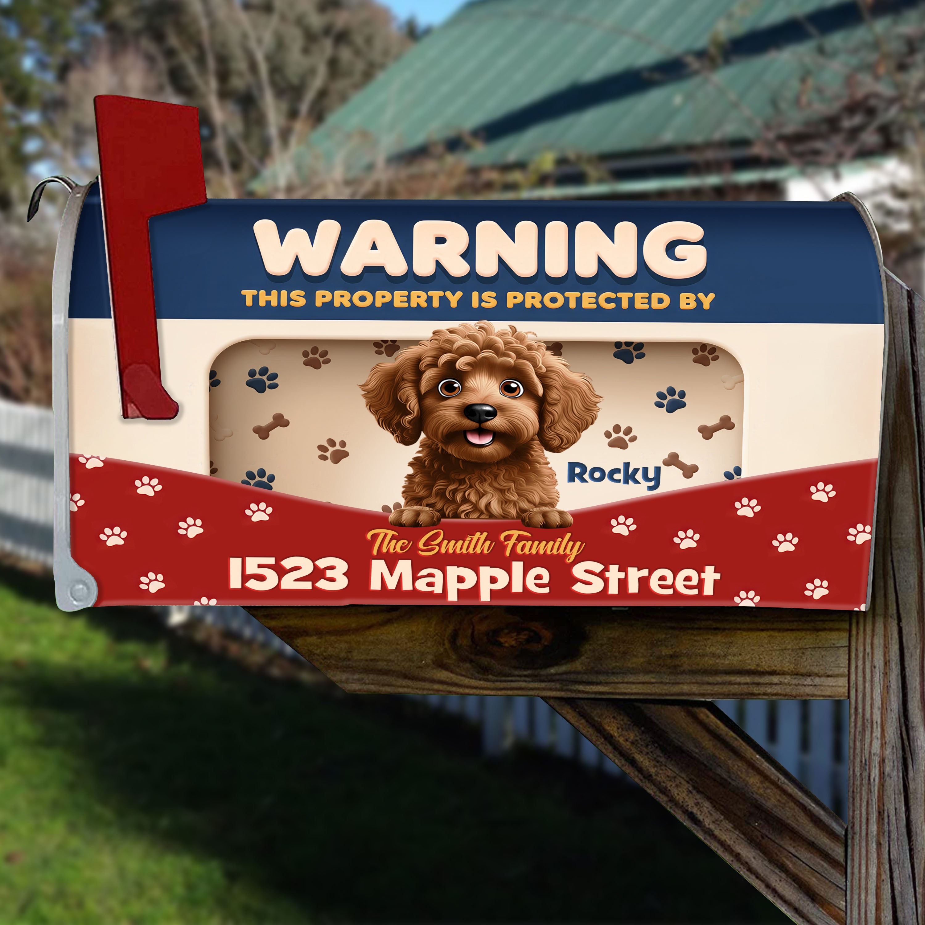 Custom Name and Dog - Personalized Custom Mailbox - Dog Lover Gift