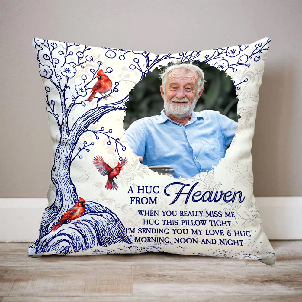 A Hug From Heaven Cardinal - Memorial Pillow - Sympathy Gift (Insert Included)