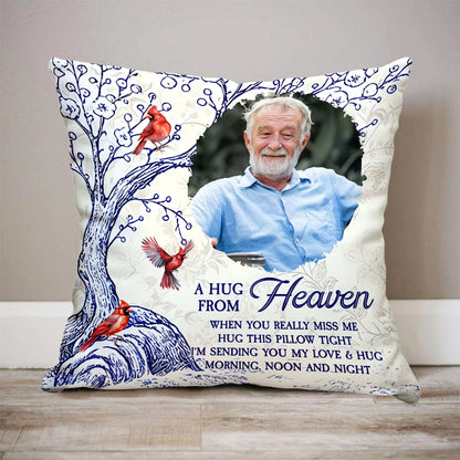 A Hug From Heaven Cardinal - Memorial Pillow - Sympathy Gift (Insert Included)