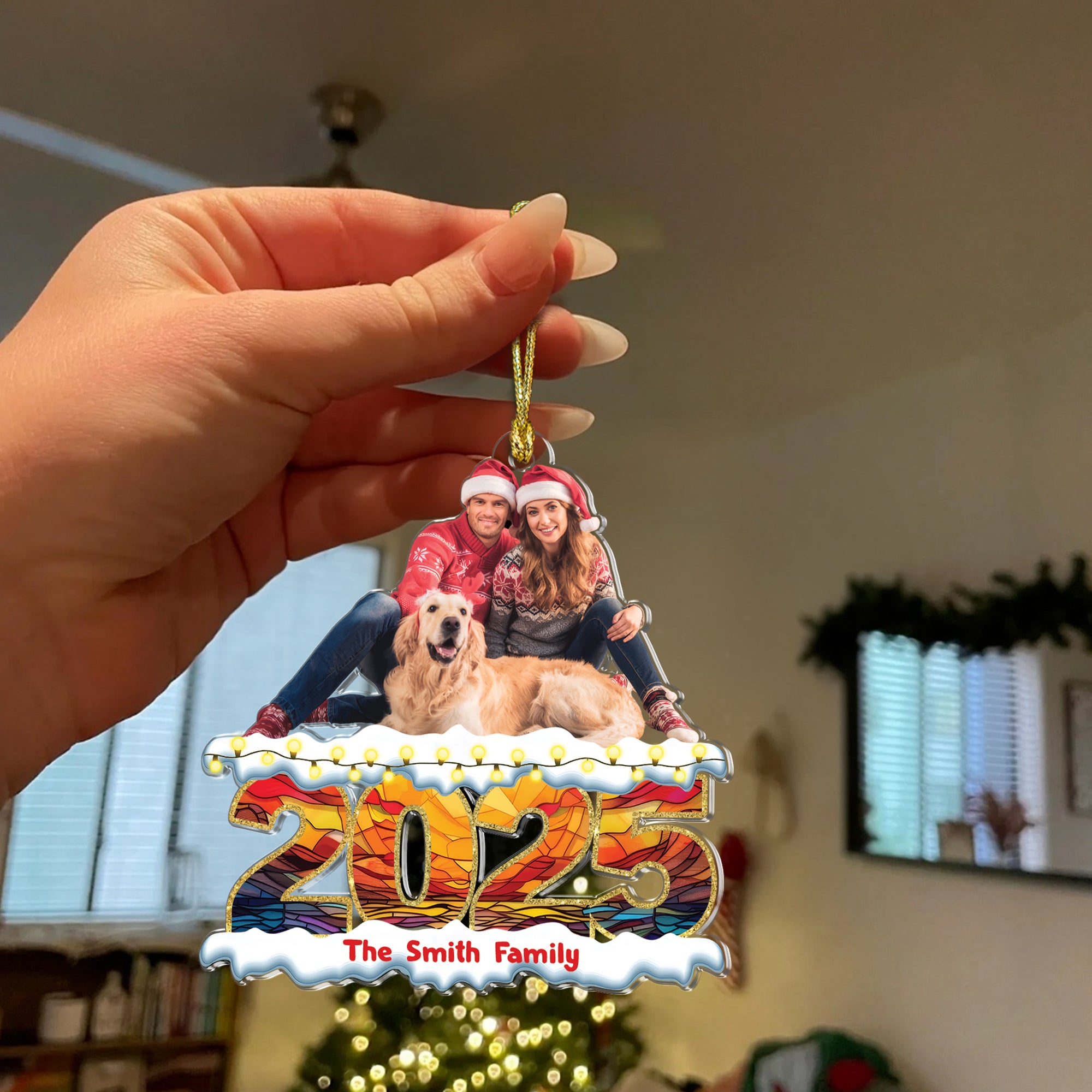 Family Photo - Custom Family Hologram Ornament - Family Decoration