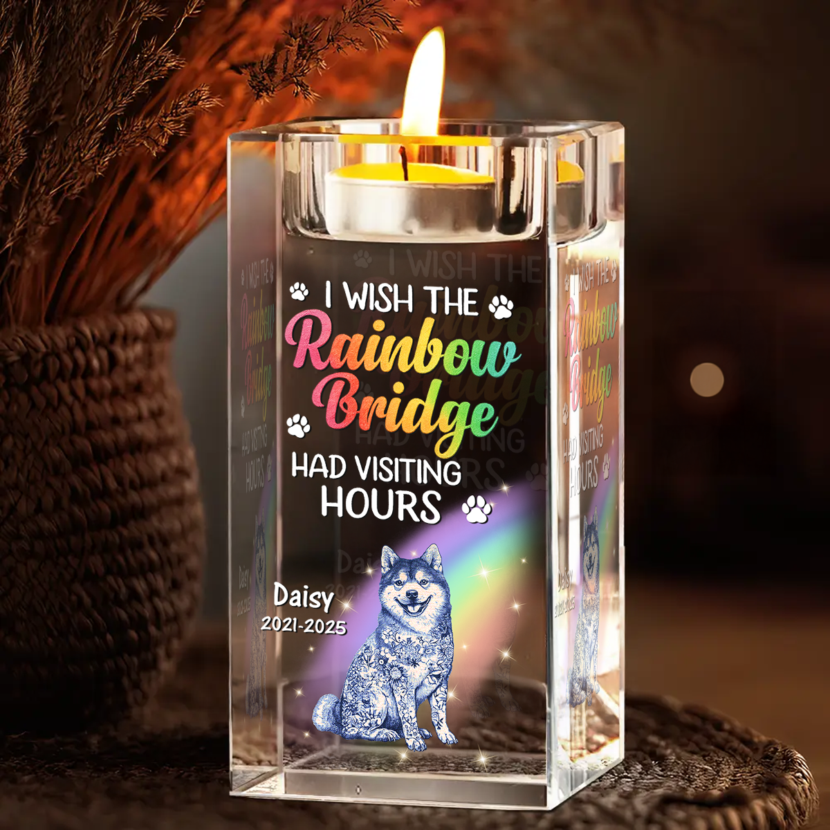 A Piece Of My Heart - Personalized Crystal Candle Holder