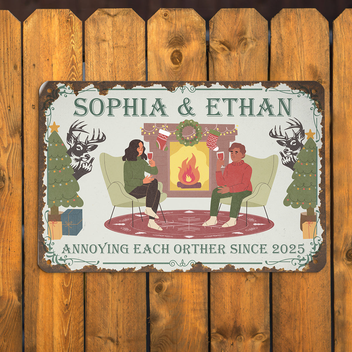 Annoying Each Other Since - Custom Classic Metal Signs, Yard Sign - Couple Gift