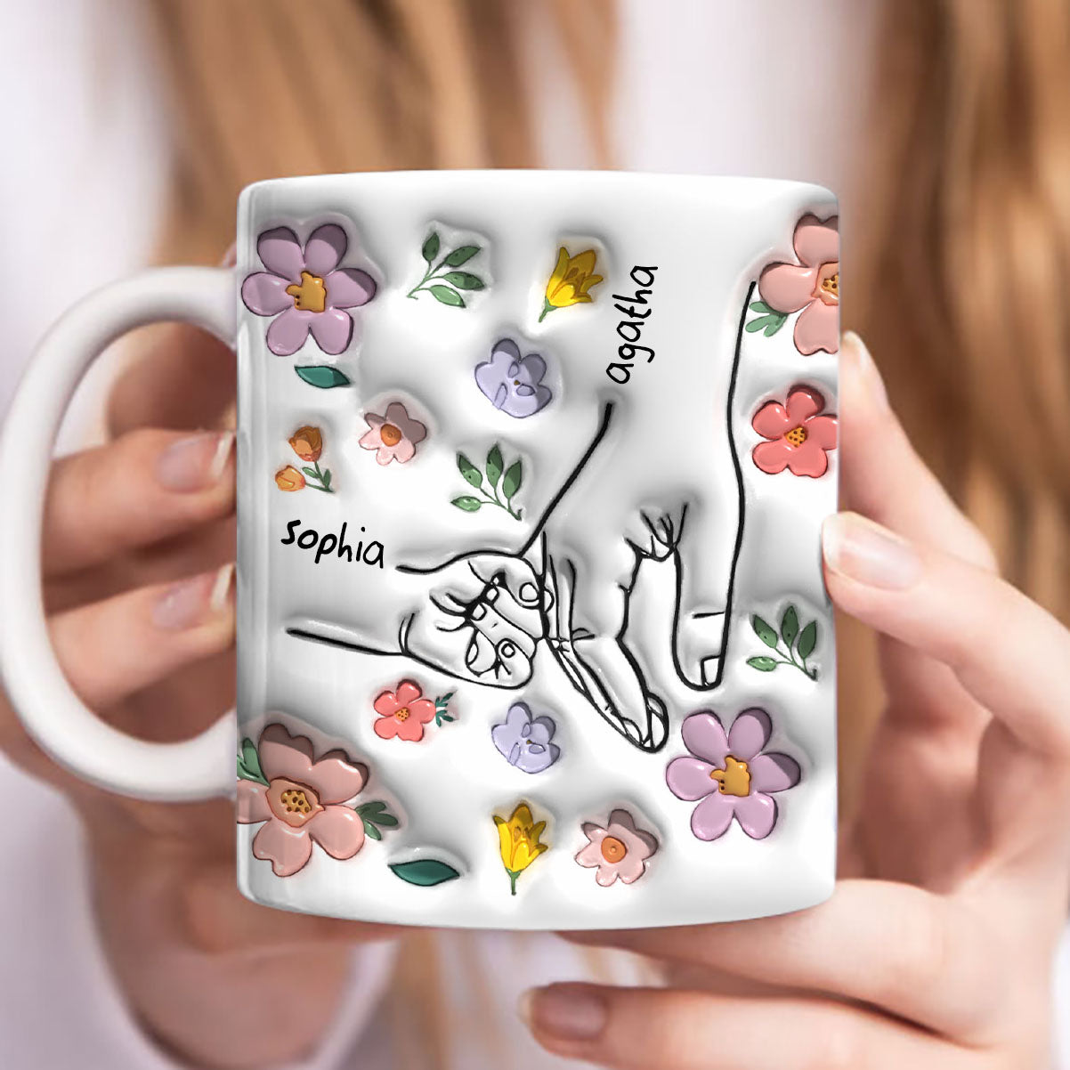 You Hold Our Hands And Our Hearts - Family Gift - Personalized Custom Mug