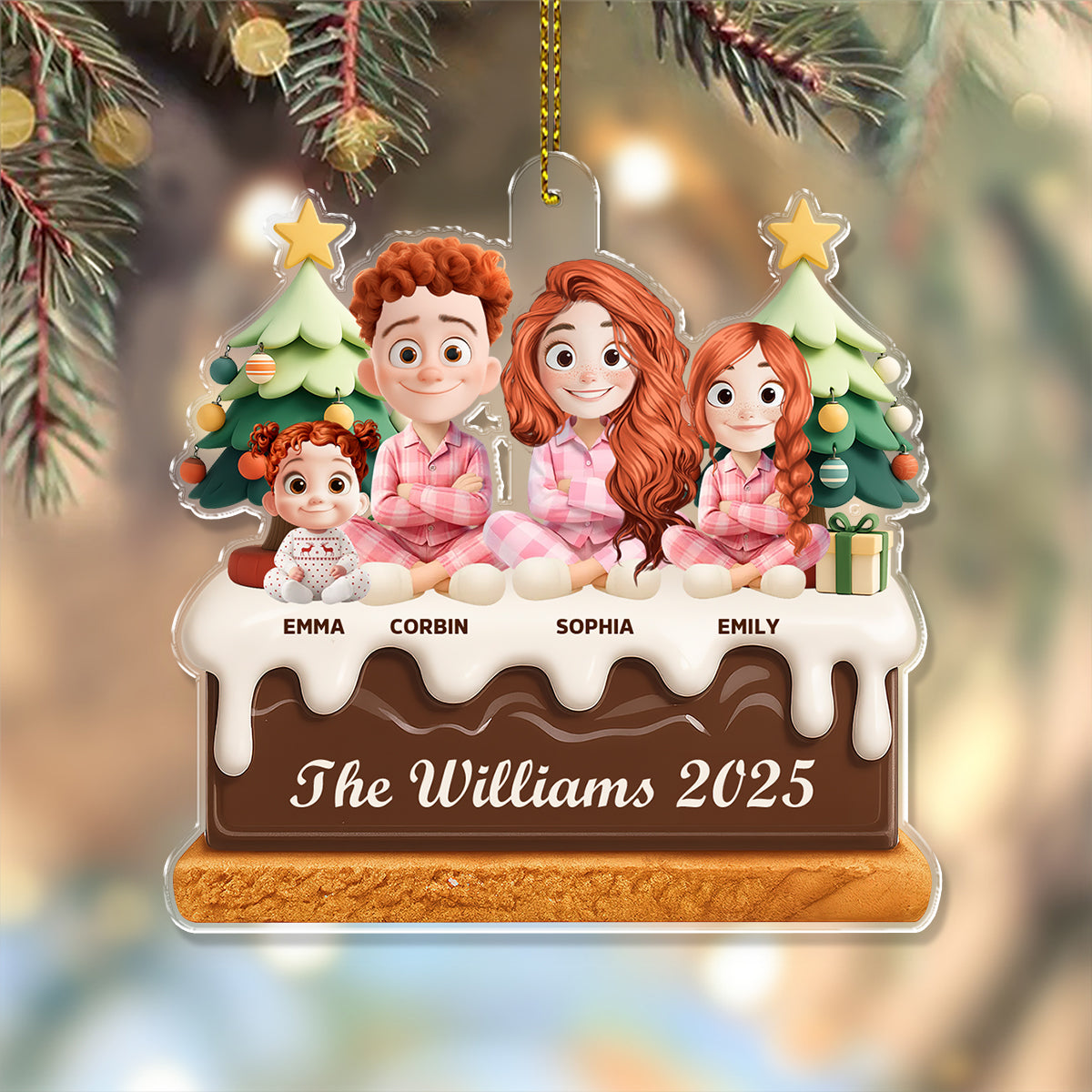 Custom Name and Appearance - Personalized Hologram Ornament - Family Decoration