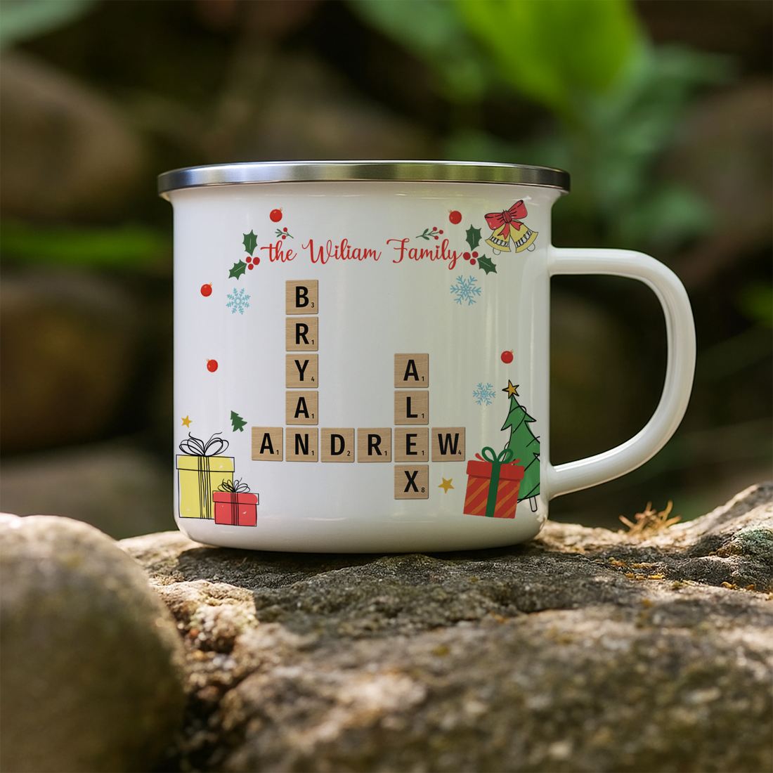 Family Name - Personalized Custom 12oz Enamel Mug