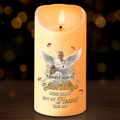 Custom Name and Photo - Personalize Memorial Photo LED Candle - Memorial Gift